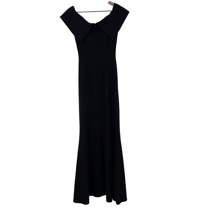 Eliza J Black Off Shoulder Ruched Mermaid Formal Gown Size 0