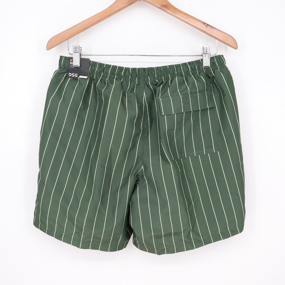 DSG Mens 6" Rec Short Pinstripe Muted Olive Green Water Repellent Small