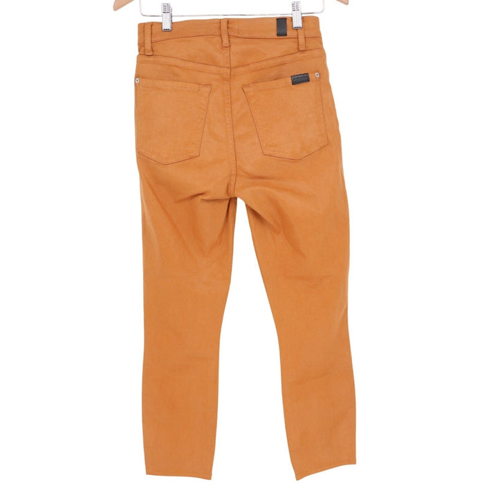 7 For All Mankind Skinny Jeans Womens 27 Orange Dark Wash Denim Cotton Casual