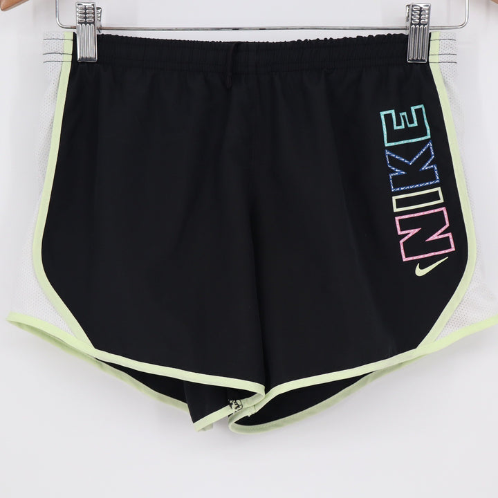 Nike Kids Dri-FIT Training Shorts Black Neon Logo Large L NWT