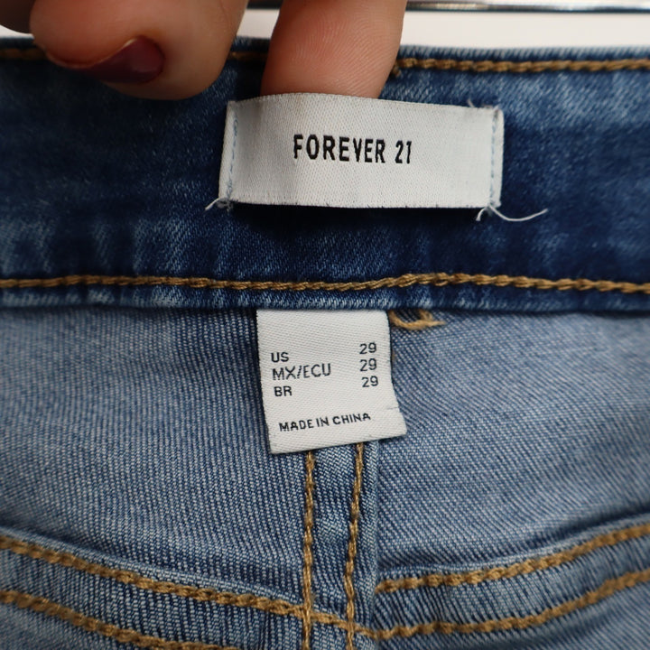 Forever 21 Jeans Womens 29 Flare Blue High Rise Stretch Denim Excellent