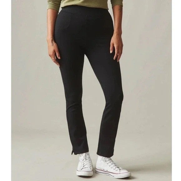 American Giant Ponte Slim Pants Womens 16 Black Stretch Mid Rise Skinny Leg