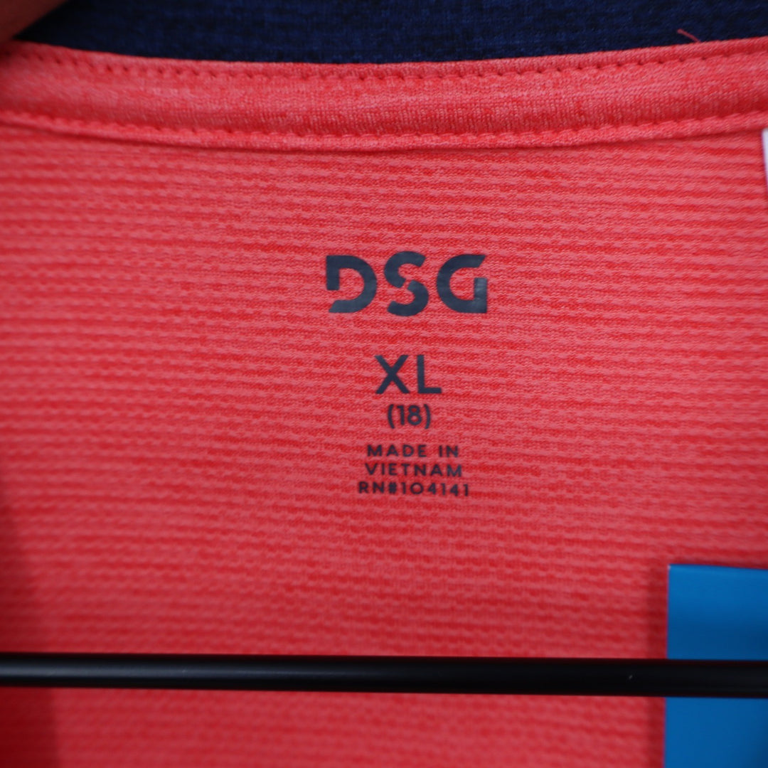 DSG Boys XL 18 Pieced Graphic Movement Tee Cabana Coral Navy Basketball 1989 NEW