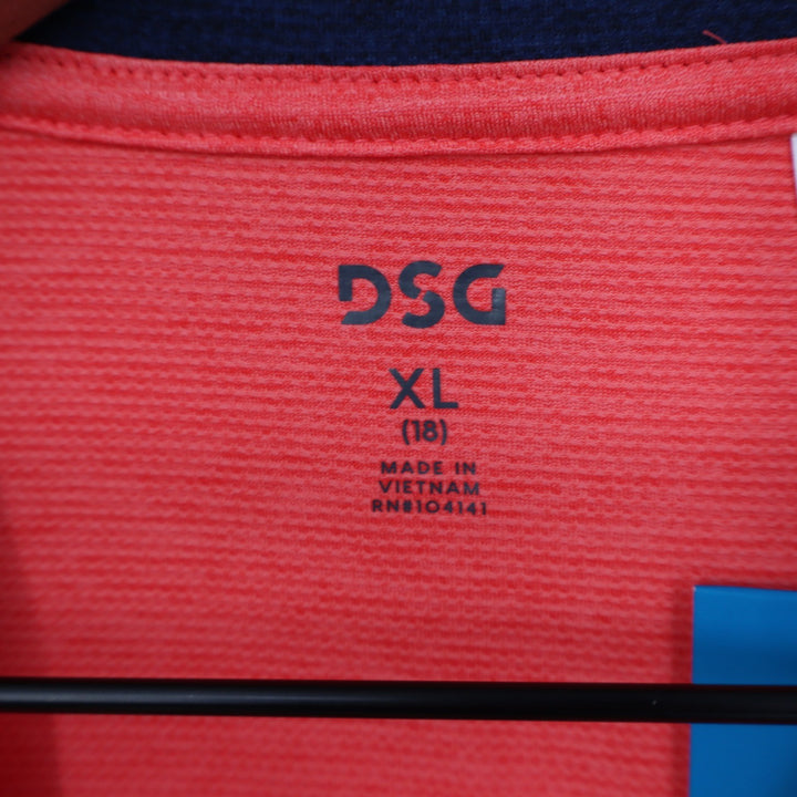 DSG Boys XL 18 Pieced Graphic Movement Tee Cabana Coral Navy Basketball 1989 NEW