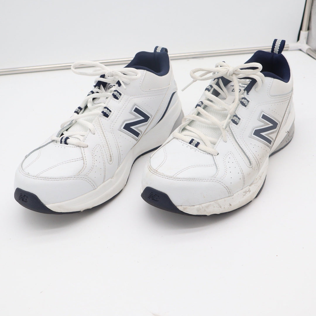New Balance 608v5 Mens White Navy Leather Training Shoes Size 11 2E
