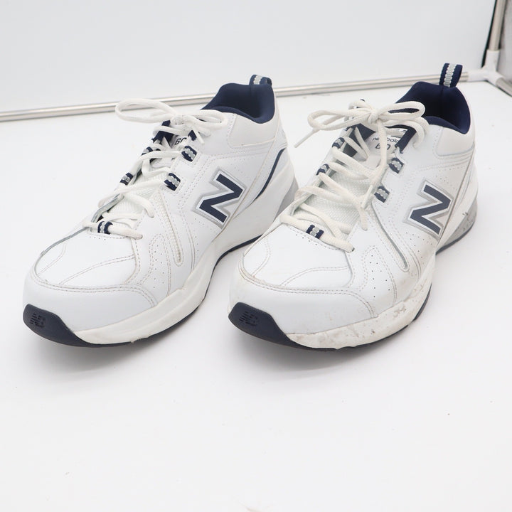 New Balance 608v5 Mens White Navy Leather Training Shoes Size 11 2E