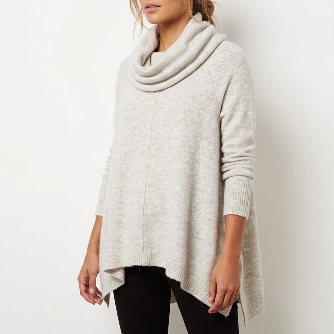 Jessica Simpson Womens XS Cowl Neck Sweater Heather Alpaca Blend Pullover