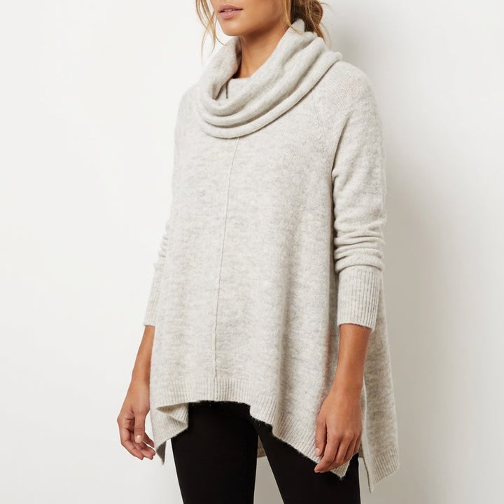 Jessica Simpson Womens XS Cowl Neck Sweater Heather Alpaca Blend Pullover