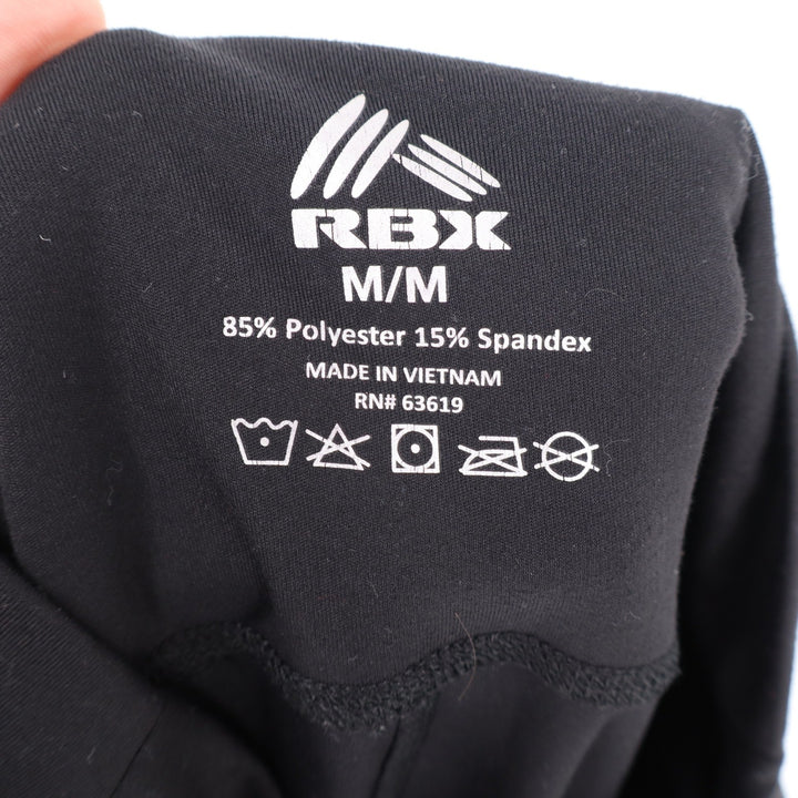 RBX Black Moto Ribbed High Waisted Activewear Leggings with Pockets Size M