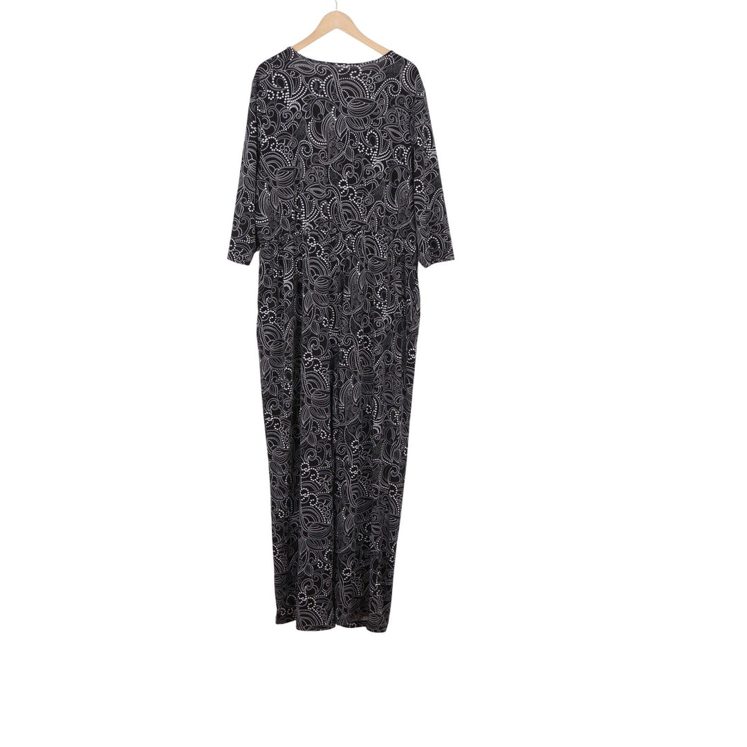 Unbranded Jumpsuit Womens 2X Black White Paisley Stretch Excellent