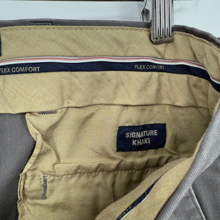Dockers Signature Khaki Pants Mens 32x32 Gray Flex Comfort Tapered Leg Slim Fit