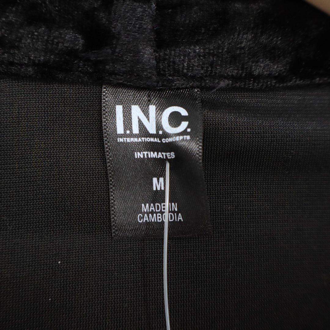 INC International Concepts Intimates Kimono Robe Womens Medium Black Waist Belt