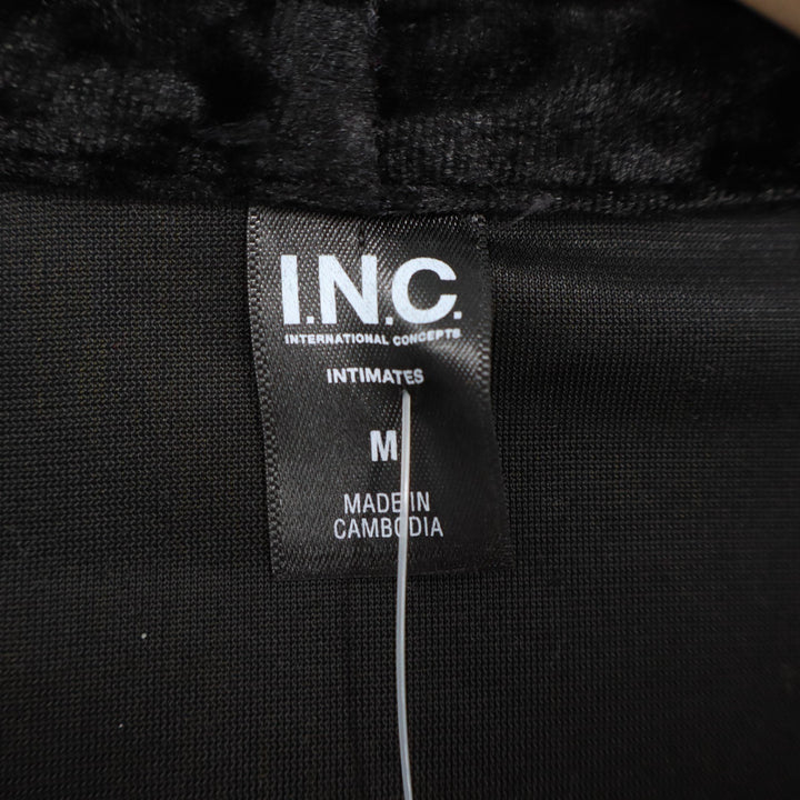 INC International Concepts Intimates Kimono Robe Womens Medium Black Waist Belt