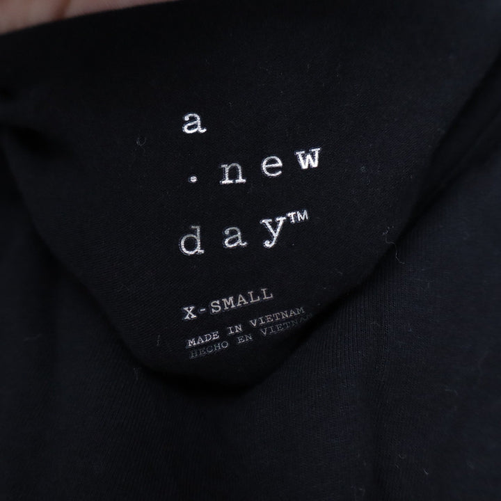 A New Day Black Sleeveless Drawstring Waist T-Shirt Dress XS VN1042782