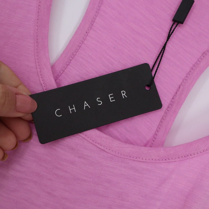 Chaser Womens Racerback Maxi Dress Pink Vintage Wash Slub Knit S