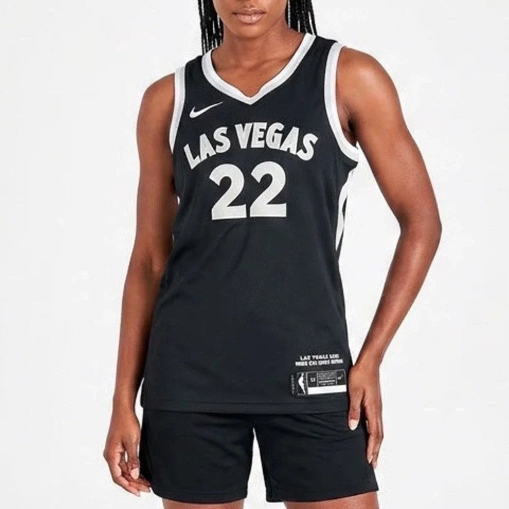 Nike Las Vegas Aces A'ja Wilson 22 Explorer Edition WNBA Jersey Black