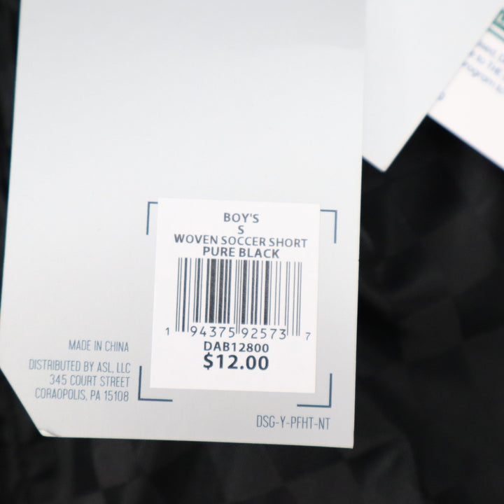 DSG Boys Woven Soccer Shorts Pure Black Checkerboard Size S 8-9 NEW