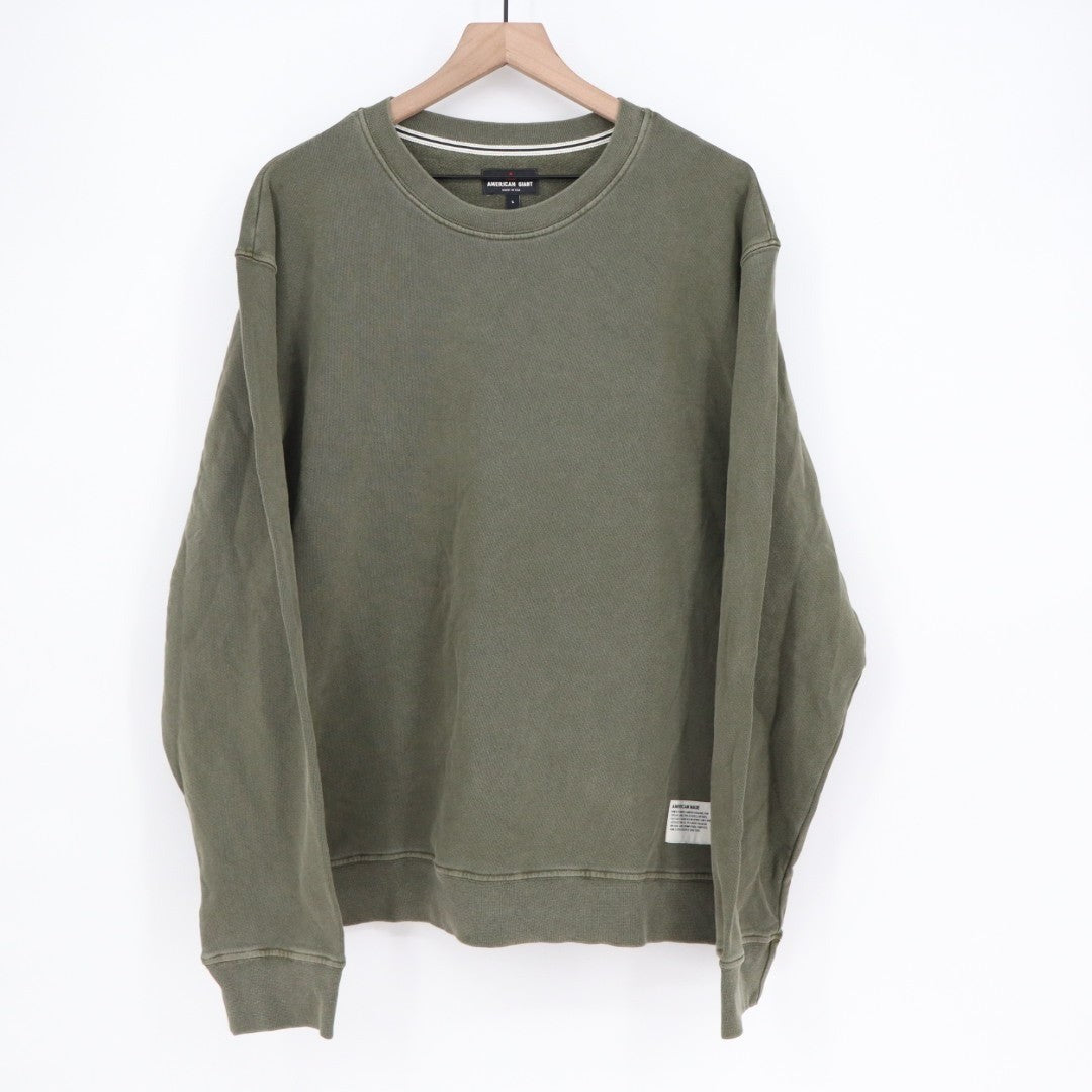 American Giant Vintage Washed Relaxed French Terry Crew Sweatshirt Men's L Green