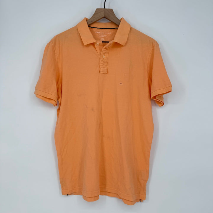 American Eagle Polo Shirt Mens M Orange Short Sleeve Casual Everyday