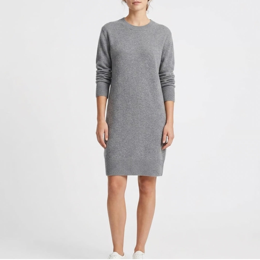 Lou & Grey Gray Wool Blend Crew Neck Long Sleeve Sweater Dress XL