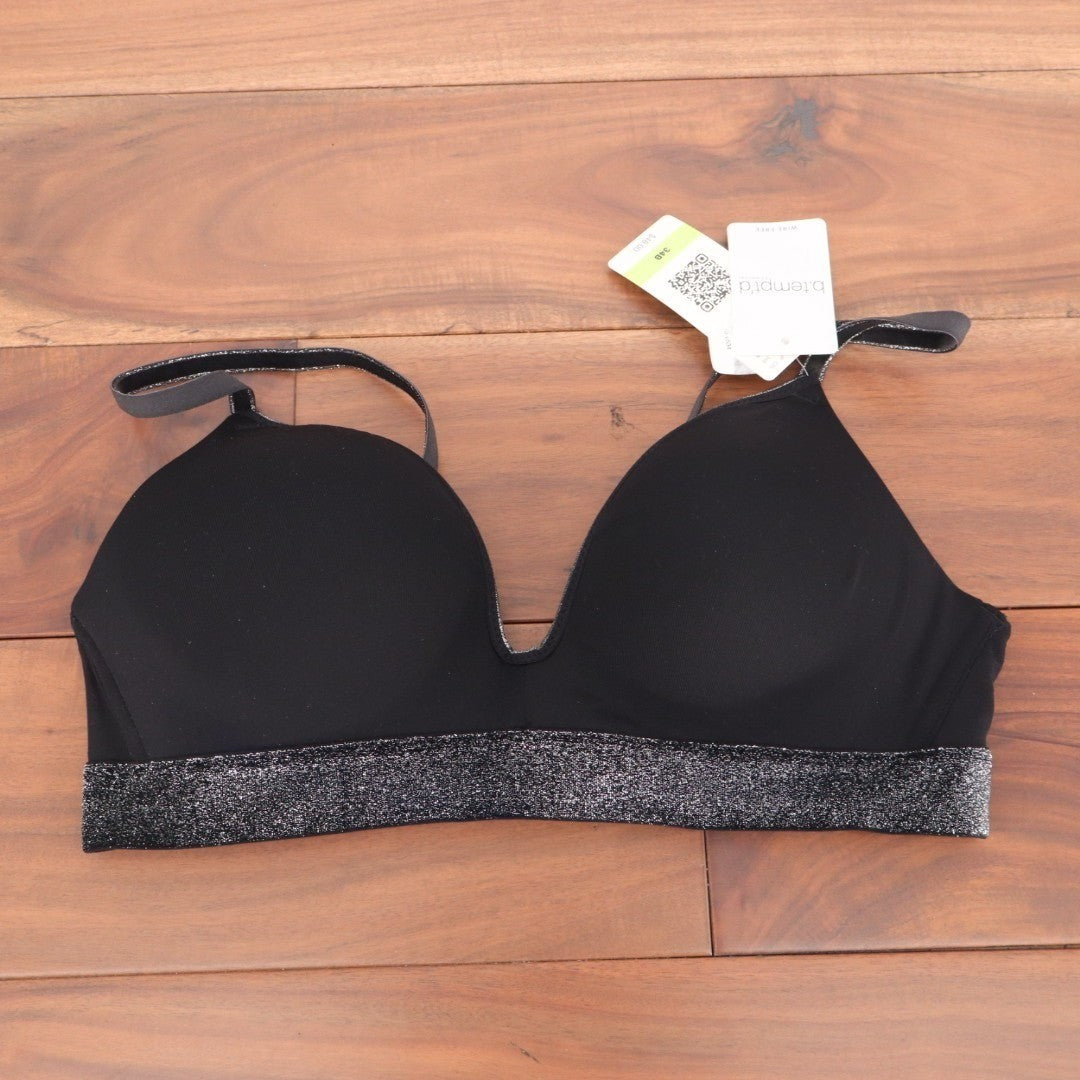 B.tempt'd Room Service T-Shirt Bra Womens 34B Black Stretch Padded Wirefree
