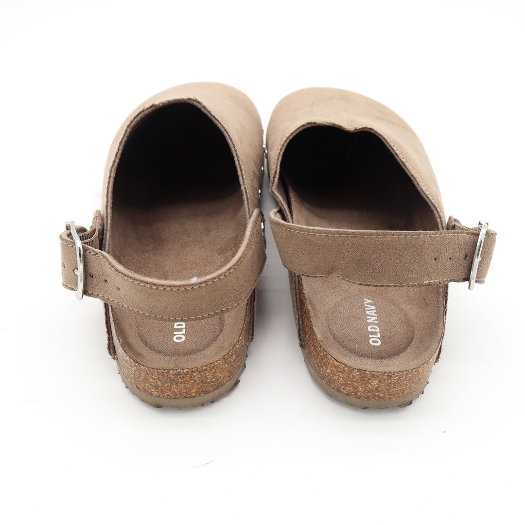 Old Navy Womens Studded Backstrap Clogs Taupe Faux Suede Size 8 S/787910-02