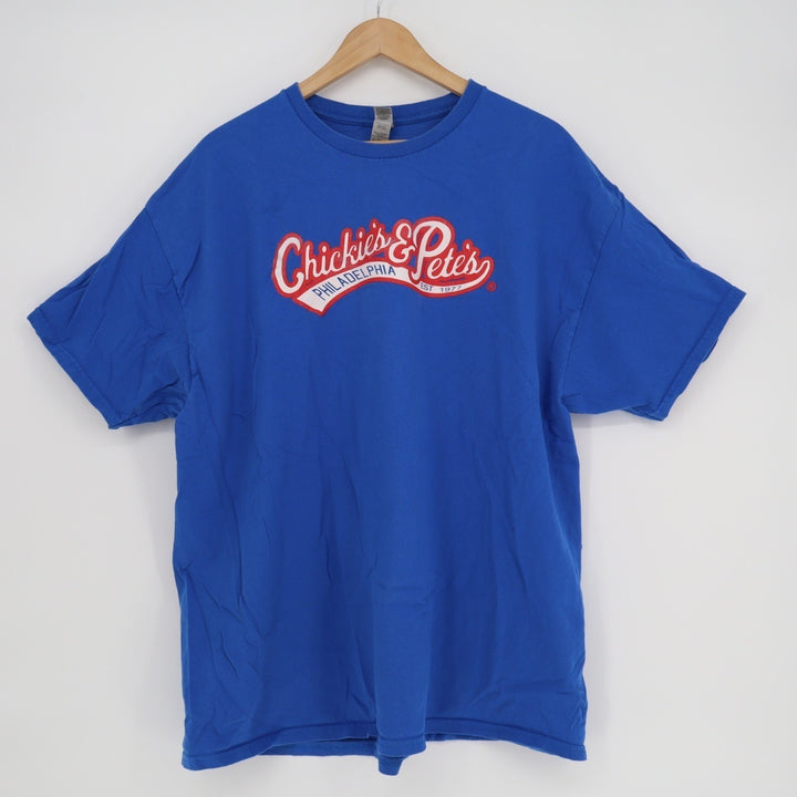 Gildan T-Shirt Mens 2XL Blue Chickies & Pete's Philadelphia Graphic Print Cotton