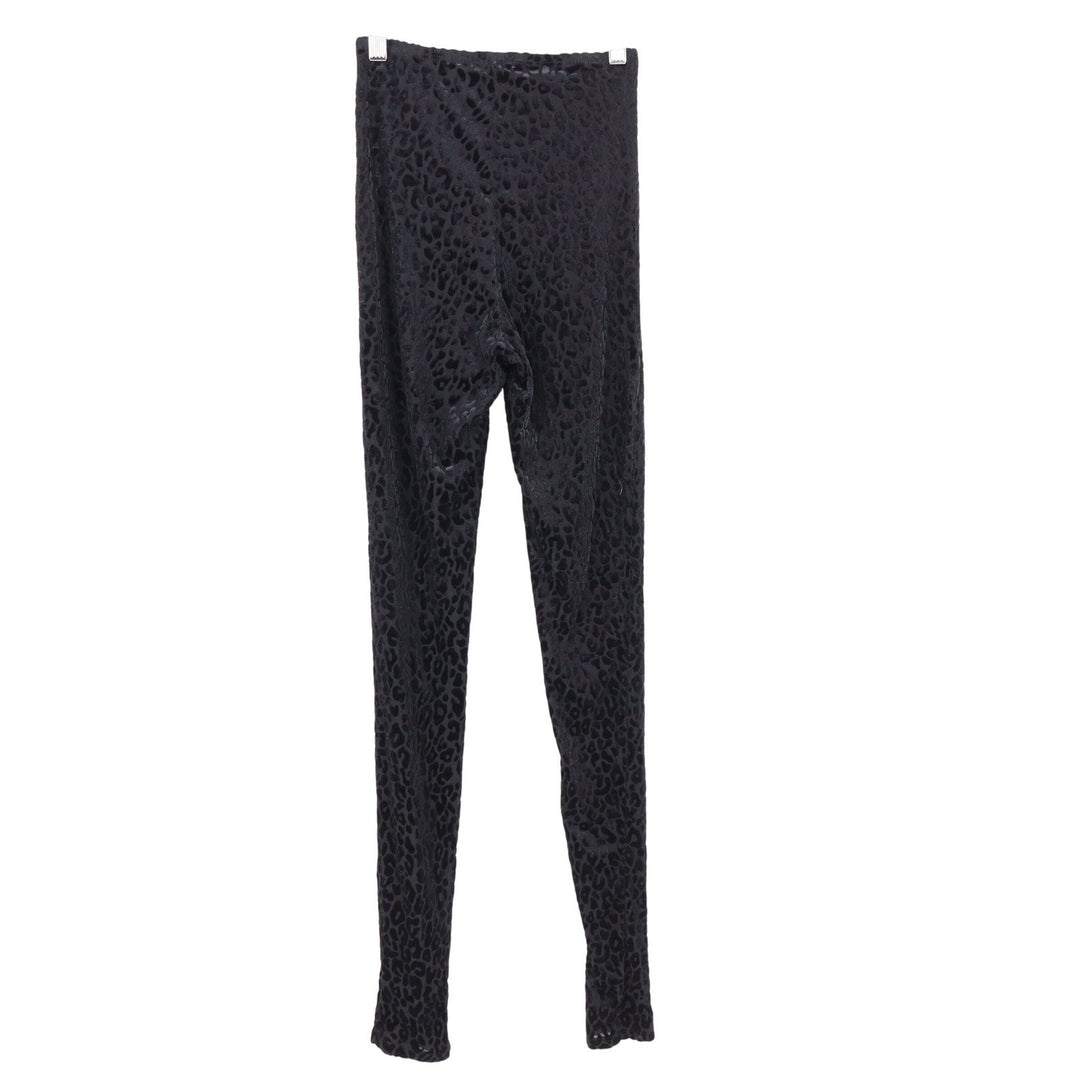 Naked Wardrobe Black Leopard Burnout Velvet High Waist Leggings XS