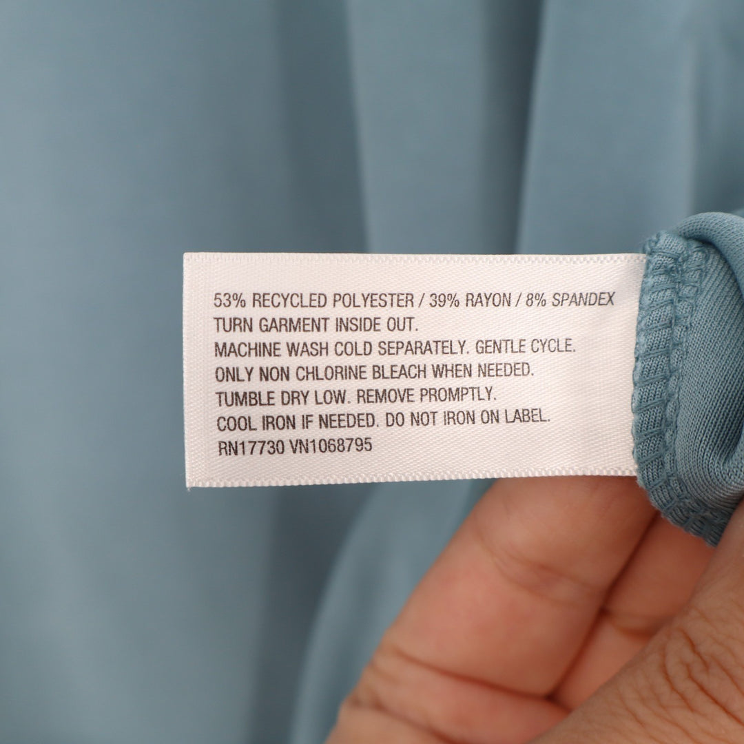 A New Day Sweatshirt Women XL Teal Stretch Ribbed Long Sleeve Crew Neck Pullover