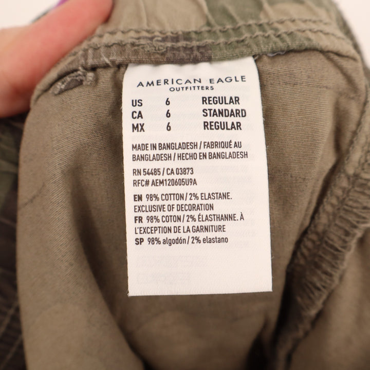 American Eagle Outfitters Jogger Pants Womens 6 Brown Camouflage Cargo Pockets