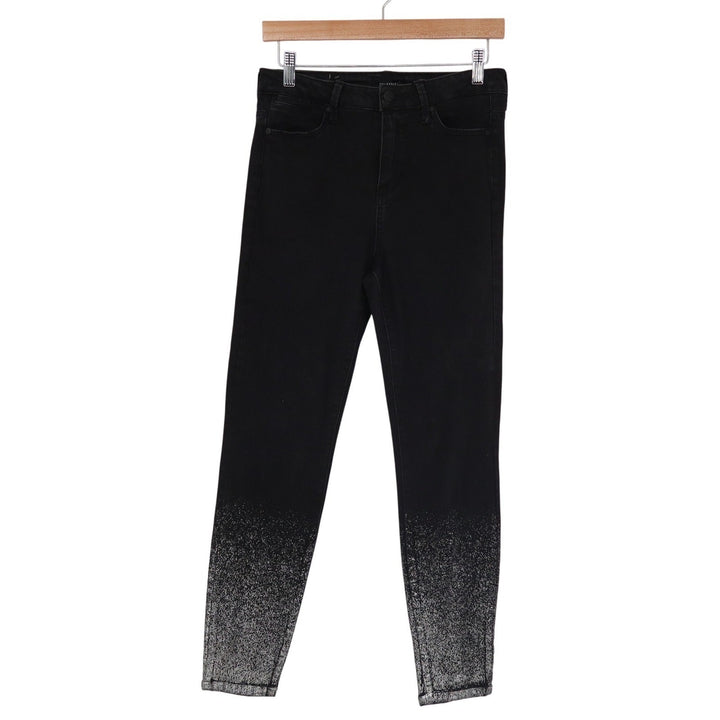 Celebrity Pink High Rise Ankle Skinny Jeans Black Silver Glitter Ombre
