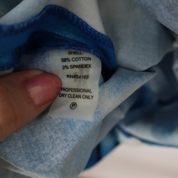 Calvin Klein Dress Womens 8 Halter Sheath Blue White Abstract Floral Excellent