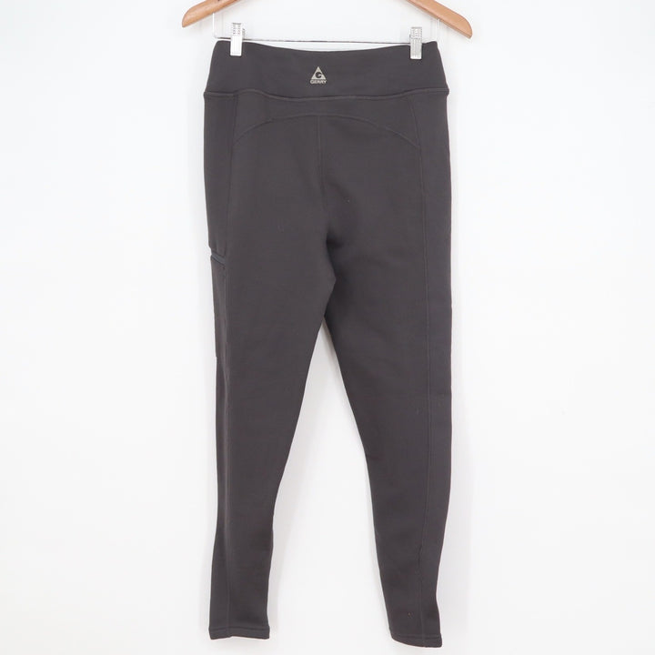 Gerry Womens Fleece Lined Leggings Gray Zipper Pocket High Rise Size M
