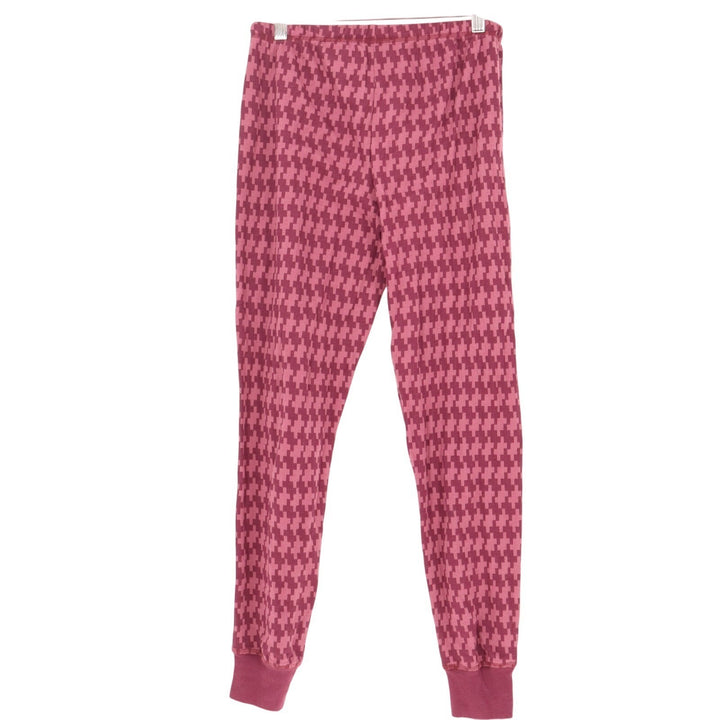 Tommy Hilfiger 2-PC Pajamas Set Womens XS Red Houndstooth Cotton Knit Sleepwear