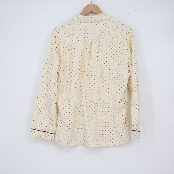 Gilligan & O'Malley Womens Medium Cotton Pajama Set Cream Starburst Print PJ 2pc