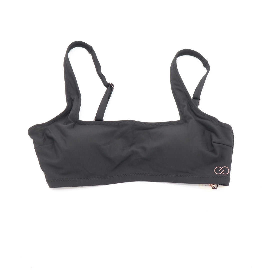 CALIA Bikini Top Womens M Square Neck Bikini Top Pure Black Underwire NEW