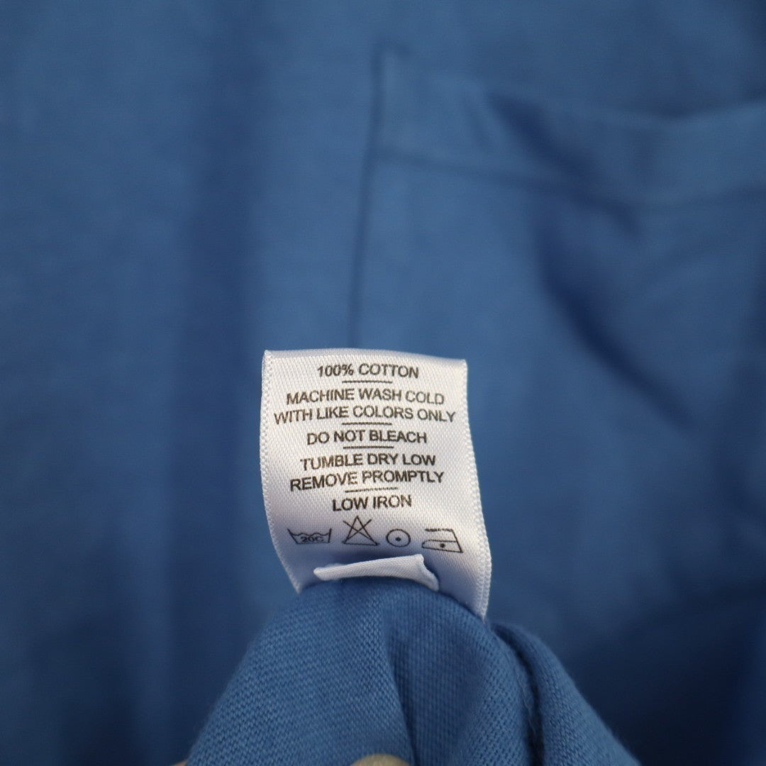 American Giant T-Shirt Mens XL Blue Cotton Front Pocket Long Sleeve Crew Neck