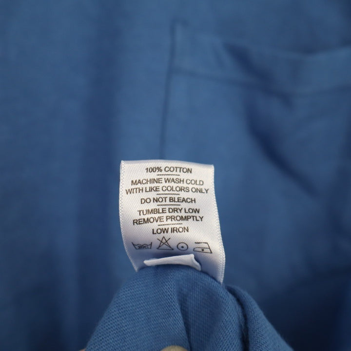 American Giant T-Shirt Mens XL Blue Cotton Front Pocket Long Sleeve Crew Neck