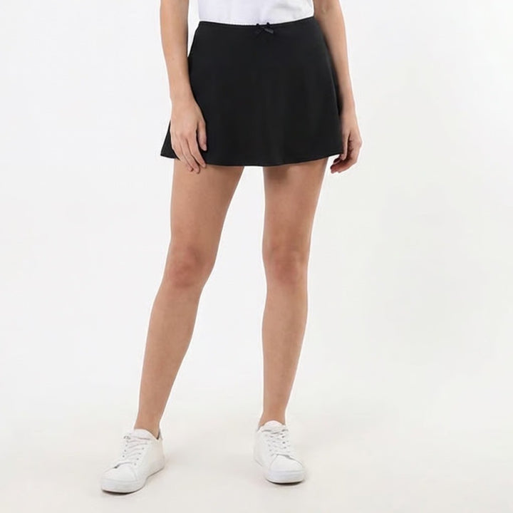 Wild Fable Seamless Mini Skort Women's Medium Black Stretch Nylon Lace Trim