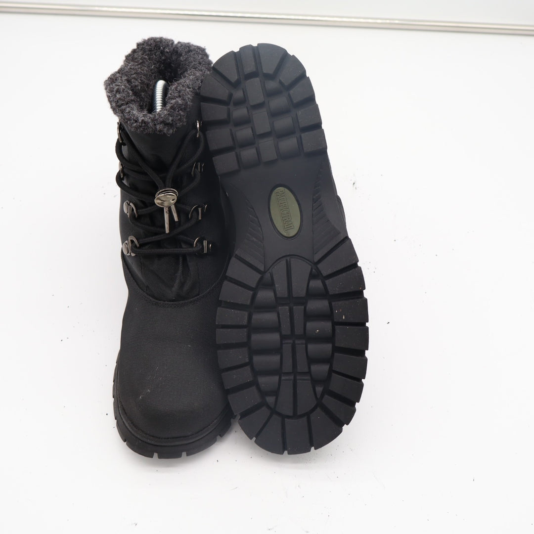 Pacific Trail Combat Women Black Fur Lined Ankle Waterproof Winter Hiking Boots