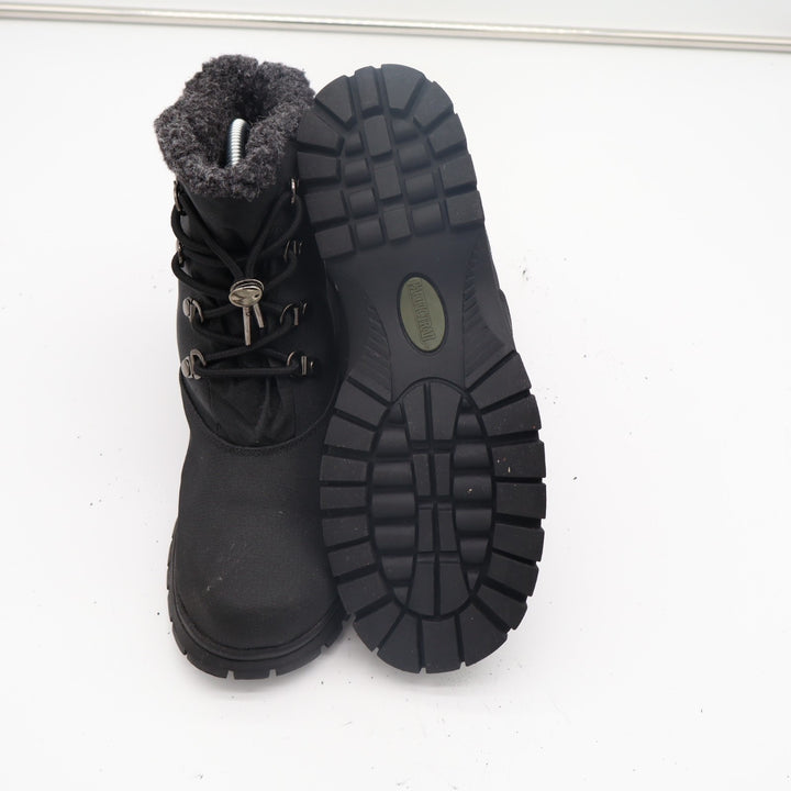 Pacific Trail Combat Women Black Fur Lined Ankle Waterproof Winter Hiking Boots