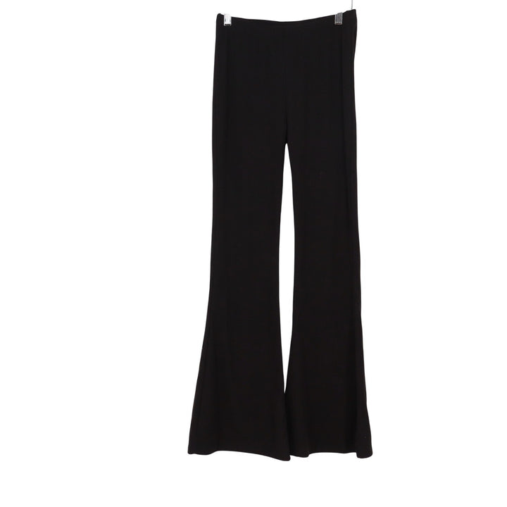 Suzette Collection Womens Black Ribbed Flare Bell Bottom Pants Size M/L