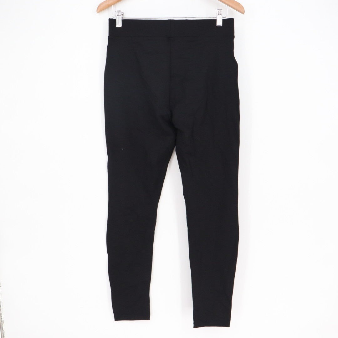 American Giant Ponte Slim Pants Womens 10 Super Black Stretch Casual Skinny Leg