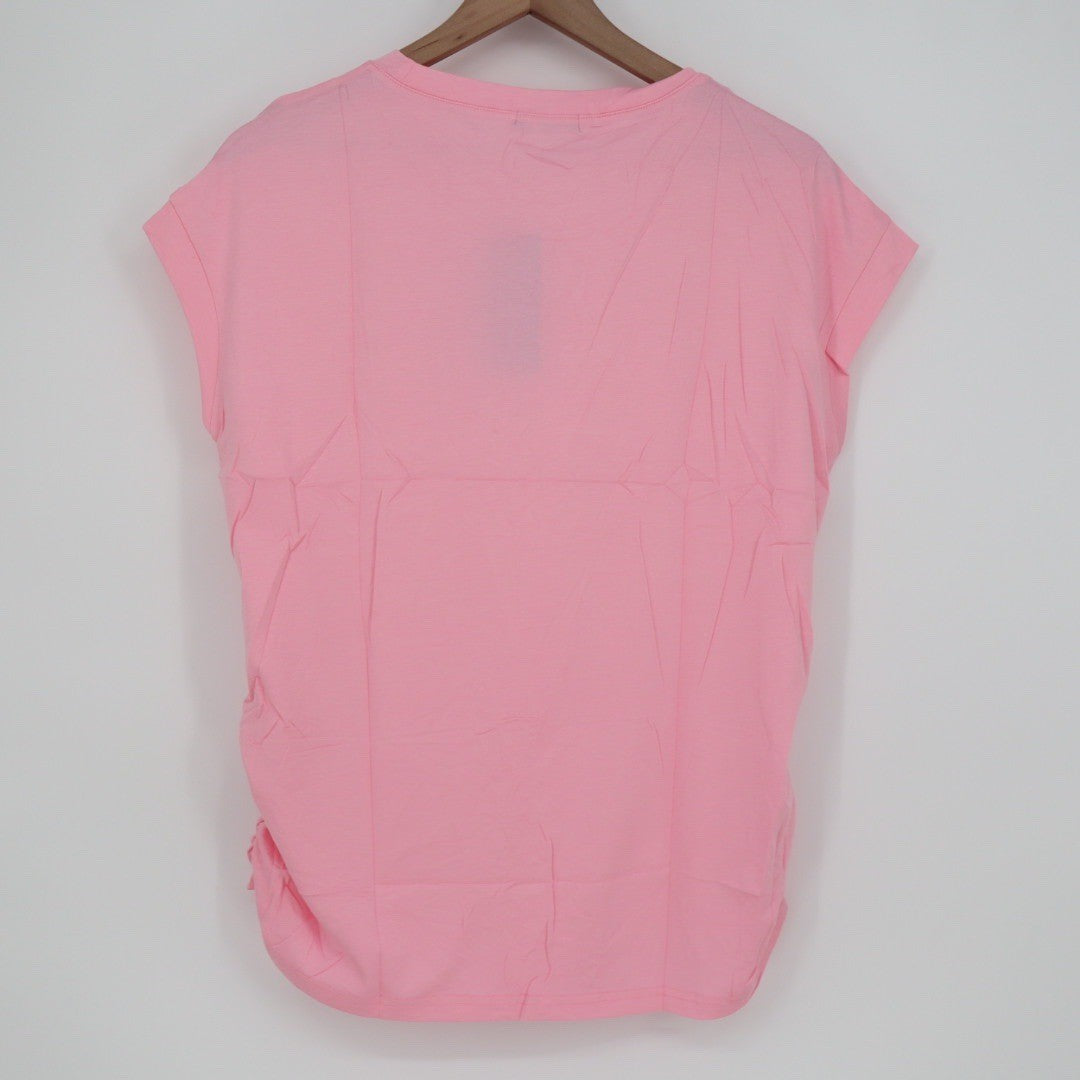 Sampeel Pink Ruched Side Tunic Tee Shirt Basic Women's Size L