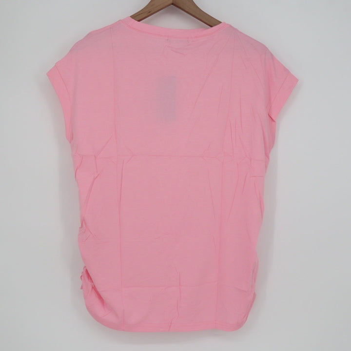Sampeel Pink Ruched Side Tunic Tee Shirt Basic Women's Size L