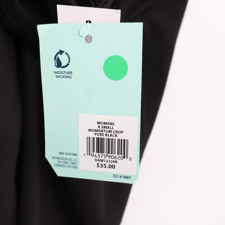 DSG Womens Momentum Crop High Rise Leggings Pure Black XS New