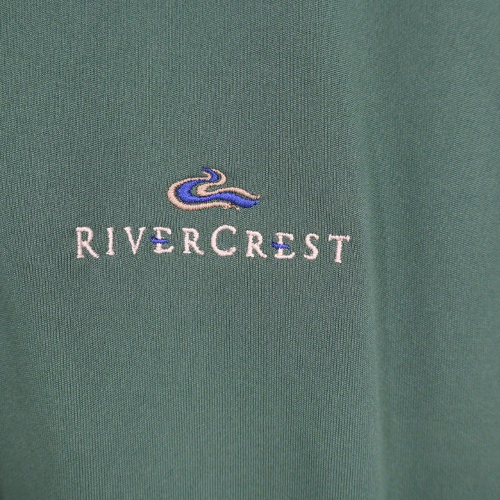 CLIQUE Golf Polo Shirt Green Short Sleeve Embroidered Rivercrest Size L