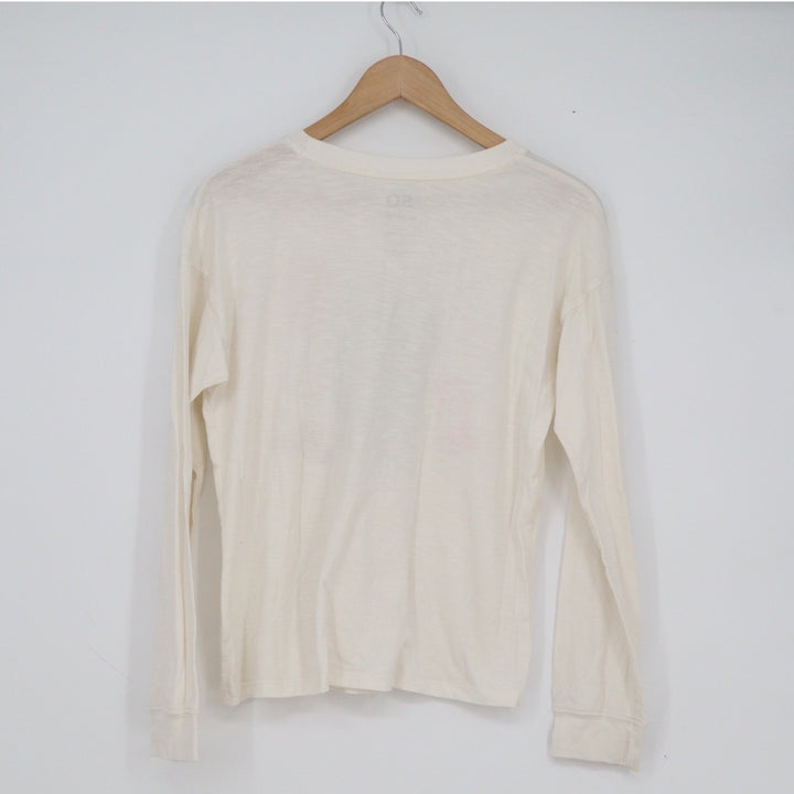 SO Girls XL 14/16 Christmas Cactus Western Graphic Long Sleeve Tee Cream Pink