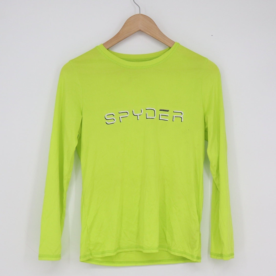 Spyder Mens Neon Lime Green Long Sleeve Rash Guard Swim Shirt Size M