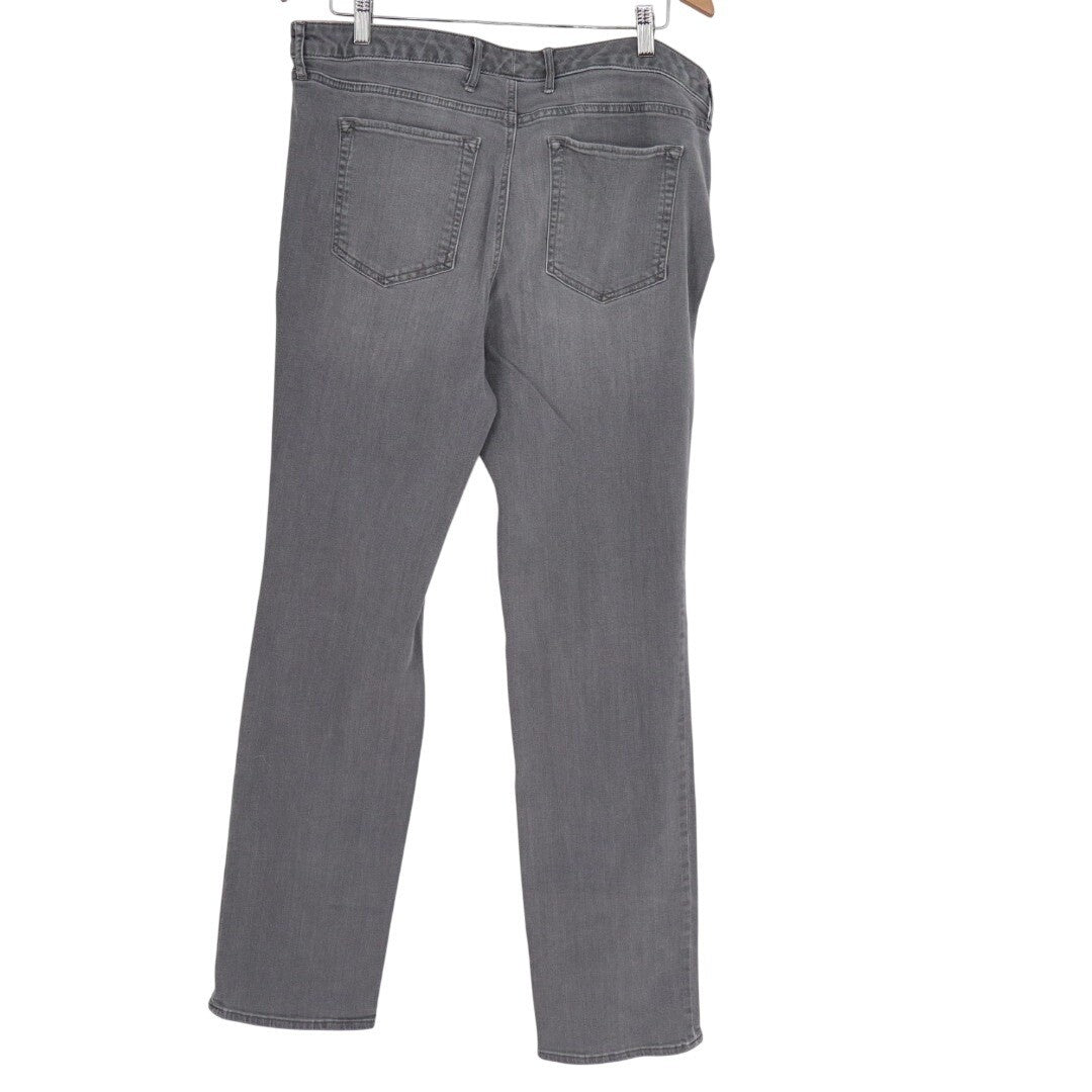 Eddie Bauer Skinny Jeans Womens 16 Gray Denim Cotton Stretch Zip Fly High Rise